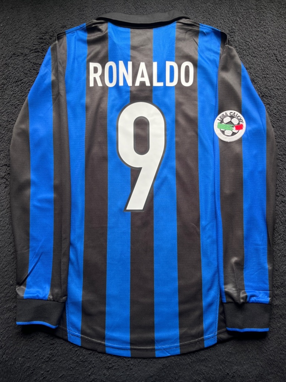 Ronaldo #9 Inter Milan Home Soccer Jersey Longsleeve Retro 1998/1998